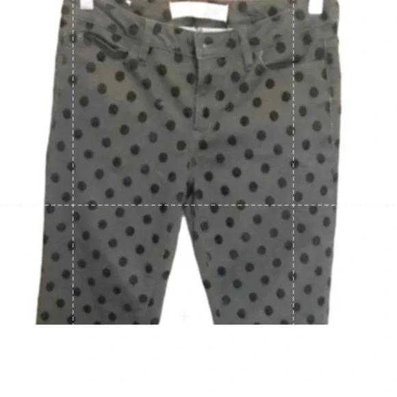 Joe Fresh Jeans Black on Black Velvet Polka Dot Low Rise Stretch Zipper Everyday - Picture 3 of 11